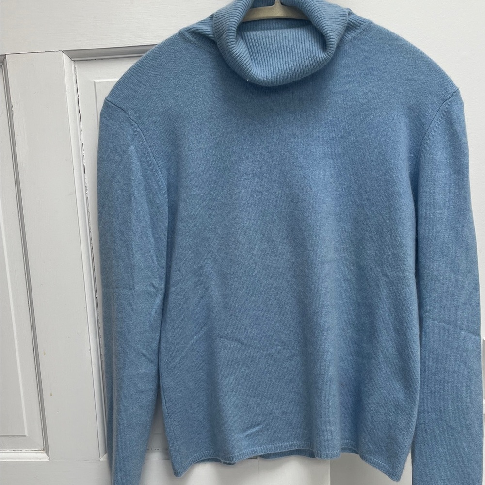 Classic Women’s Sky Blue Turtleneck Sweater